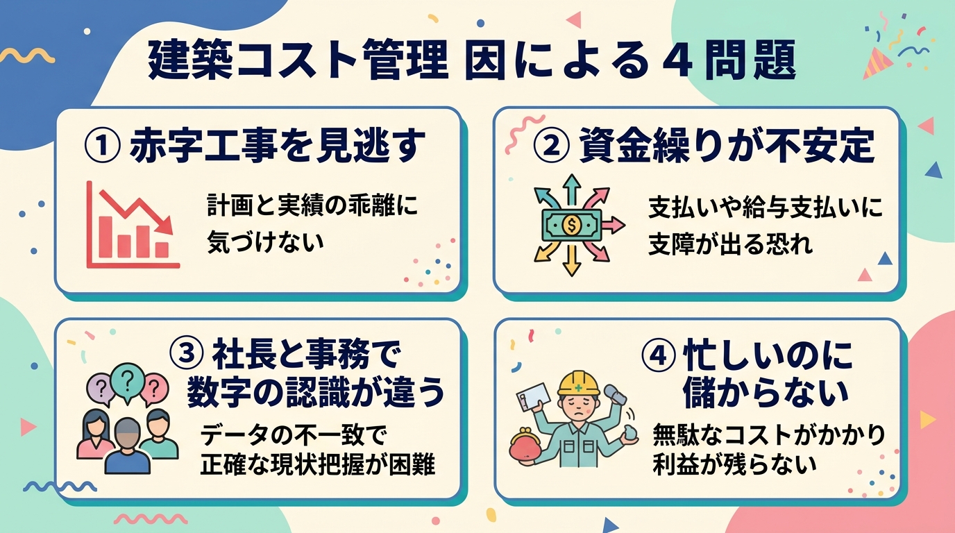 原価管理ができないと起きる4つの問題