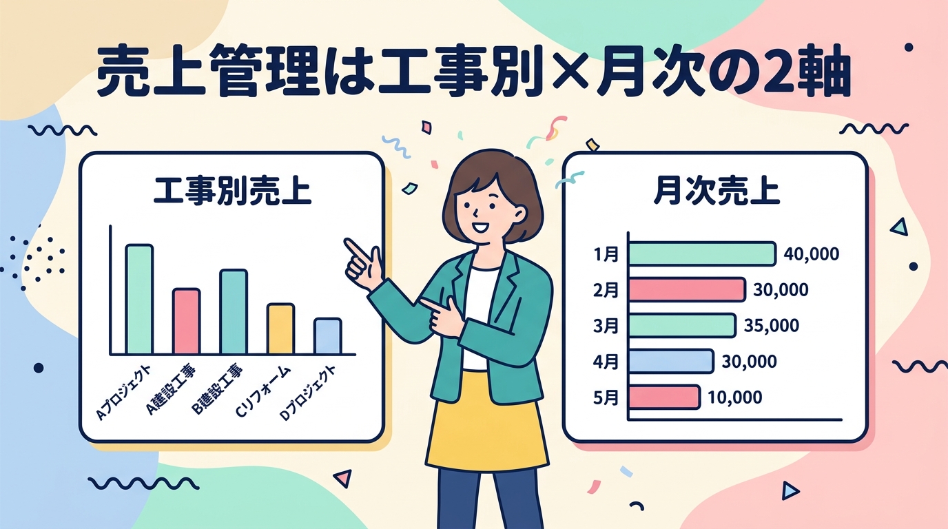 売上管理は工事別×月次