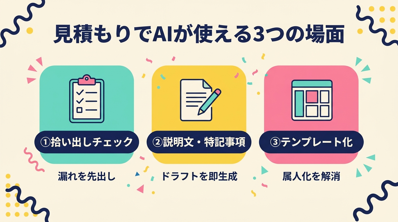 見積もりでAIが使える3つの場面