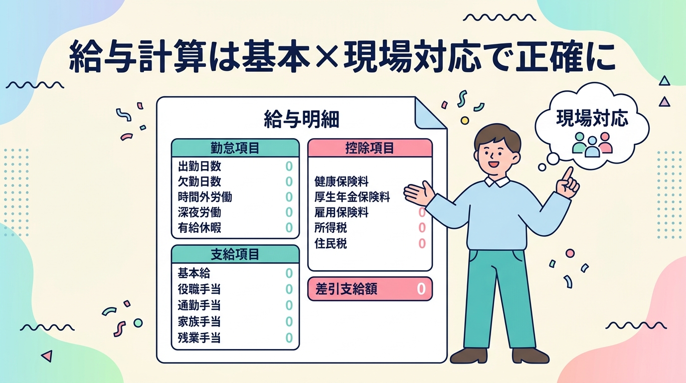 給与計算は基本×現場対応