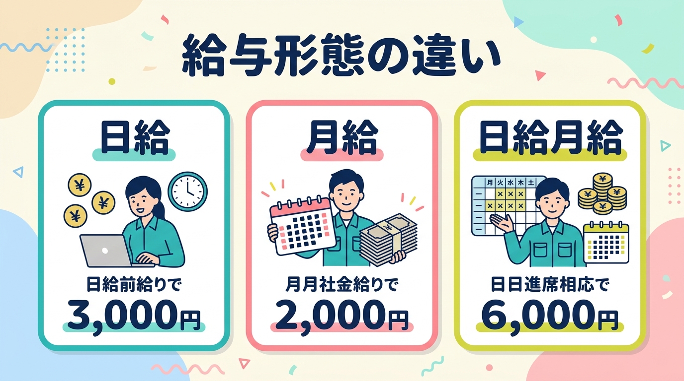 給与形態の違い