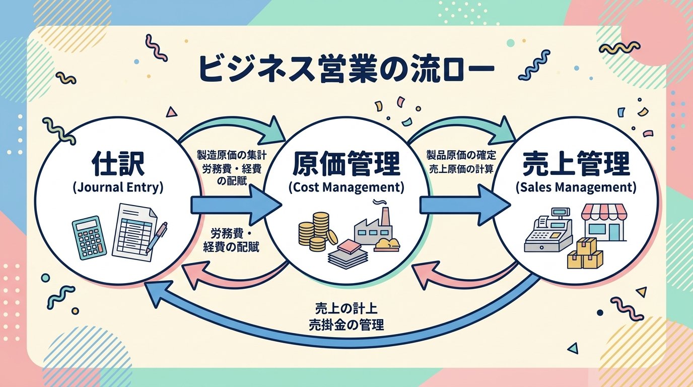 仕訳・原価・売上のつながり