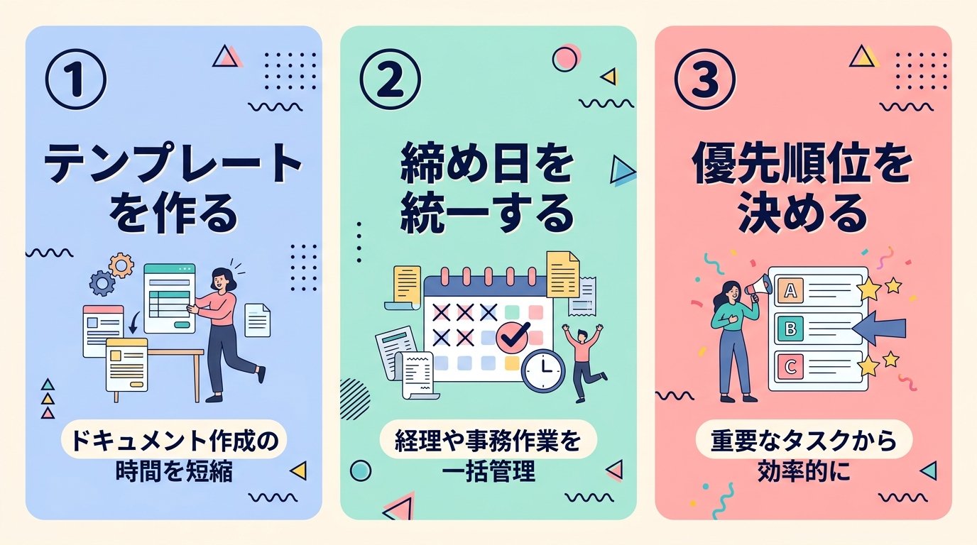 一人事務を楽にする工夫