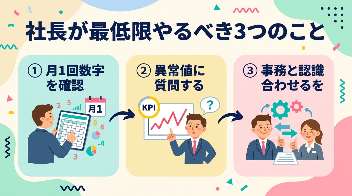 社長が最低限やるべき3つのこと
