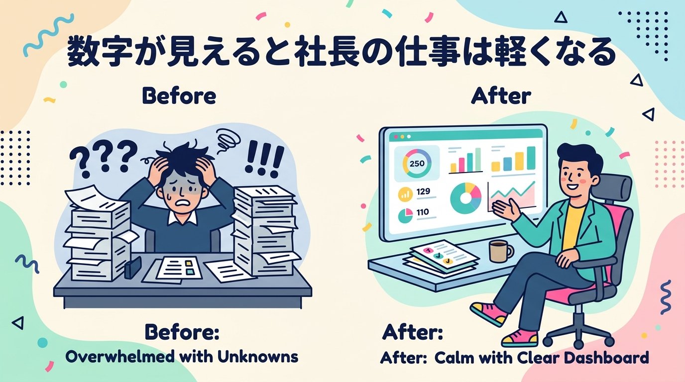 数字が見えると社長の仕事が軽くなる