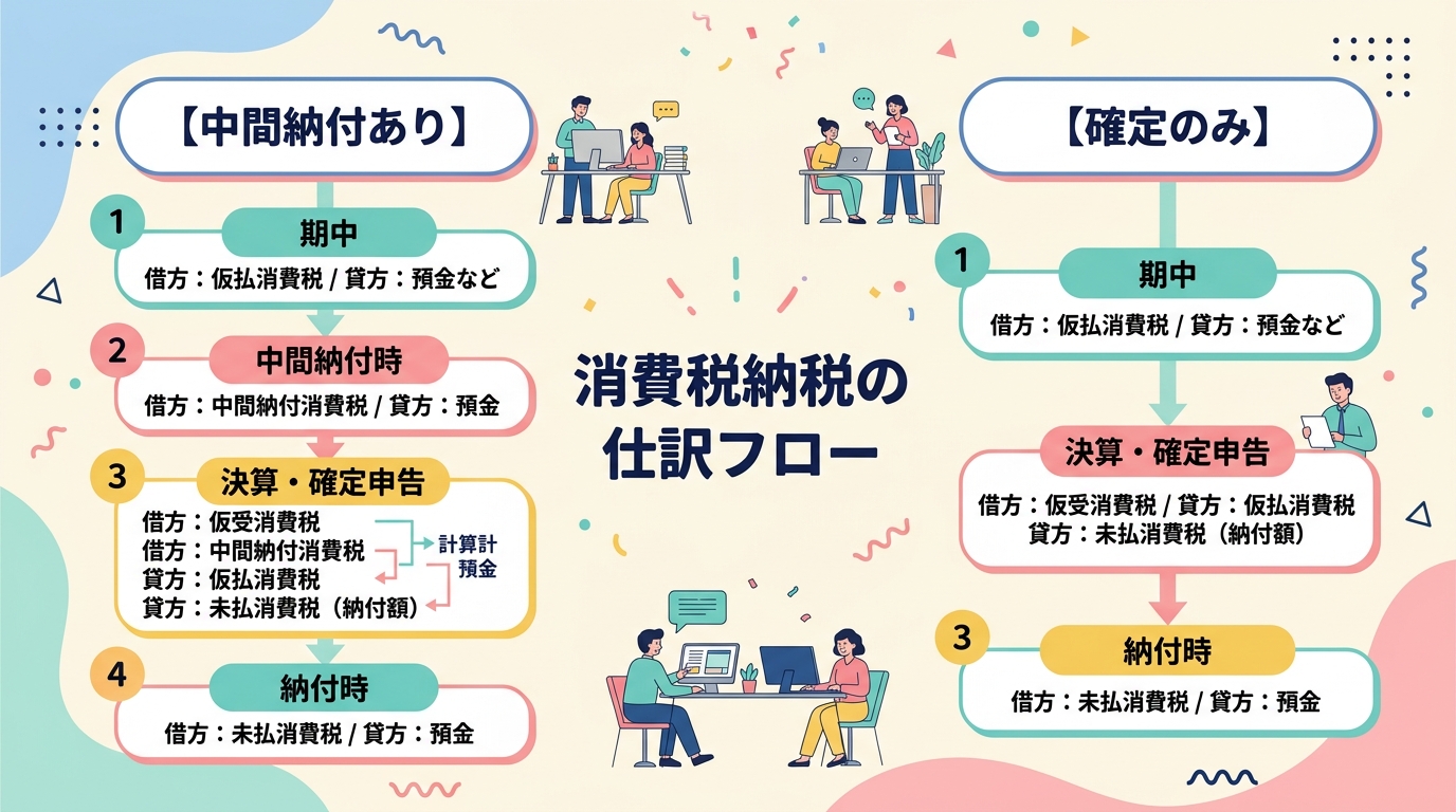 消費税納税の仕訳フロー