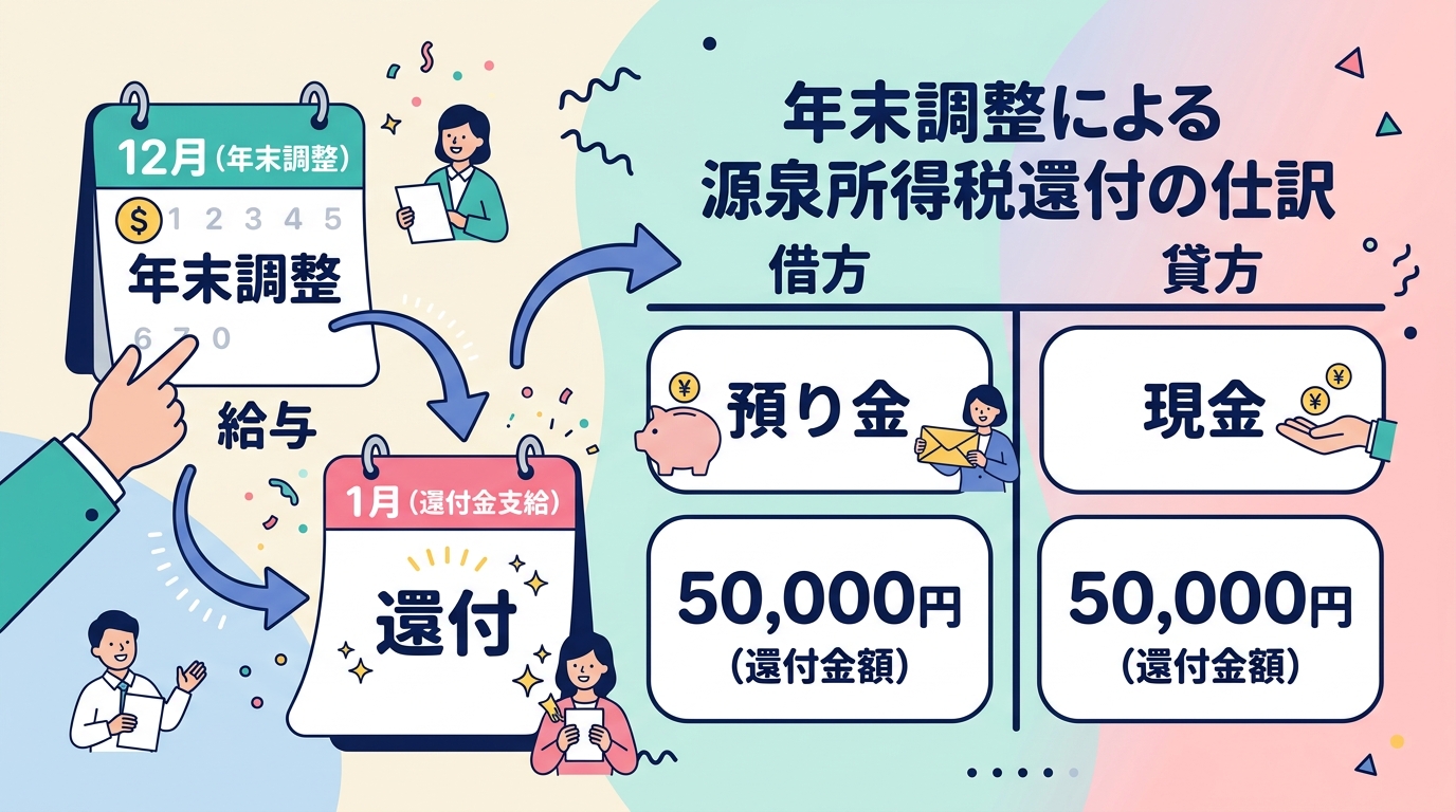 年末調整 源泉所得税還付の仕訳