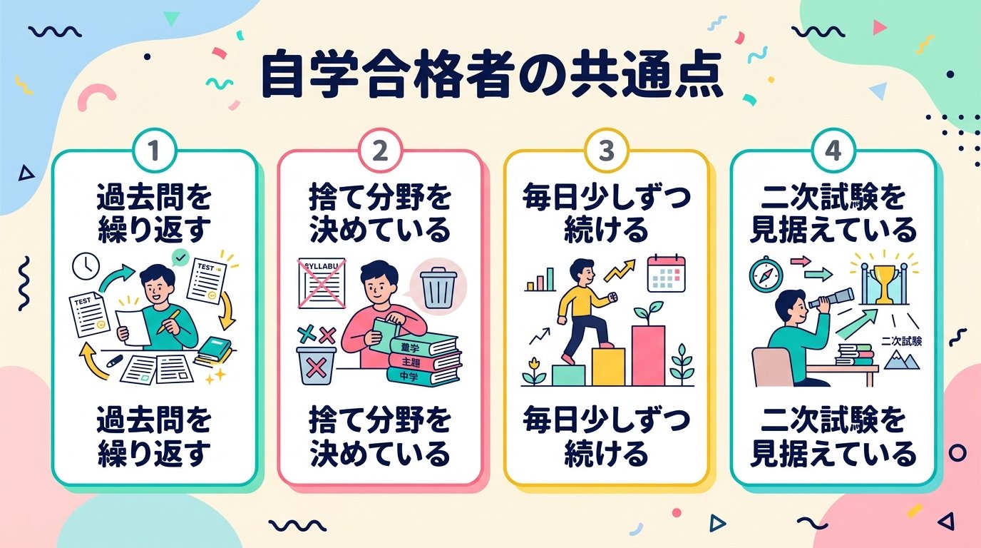 独学で合格する人の共通点