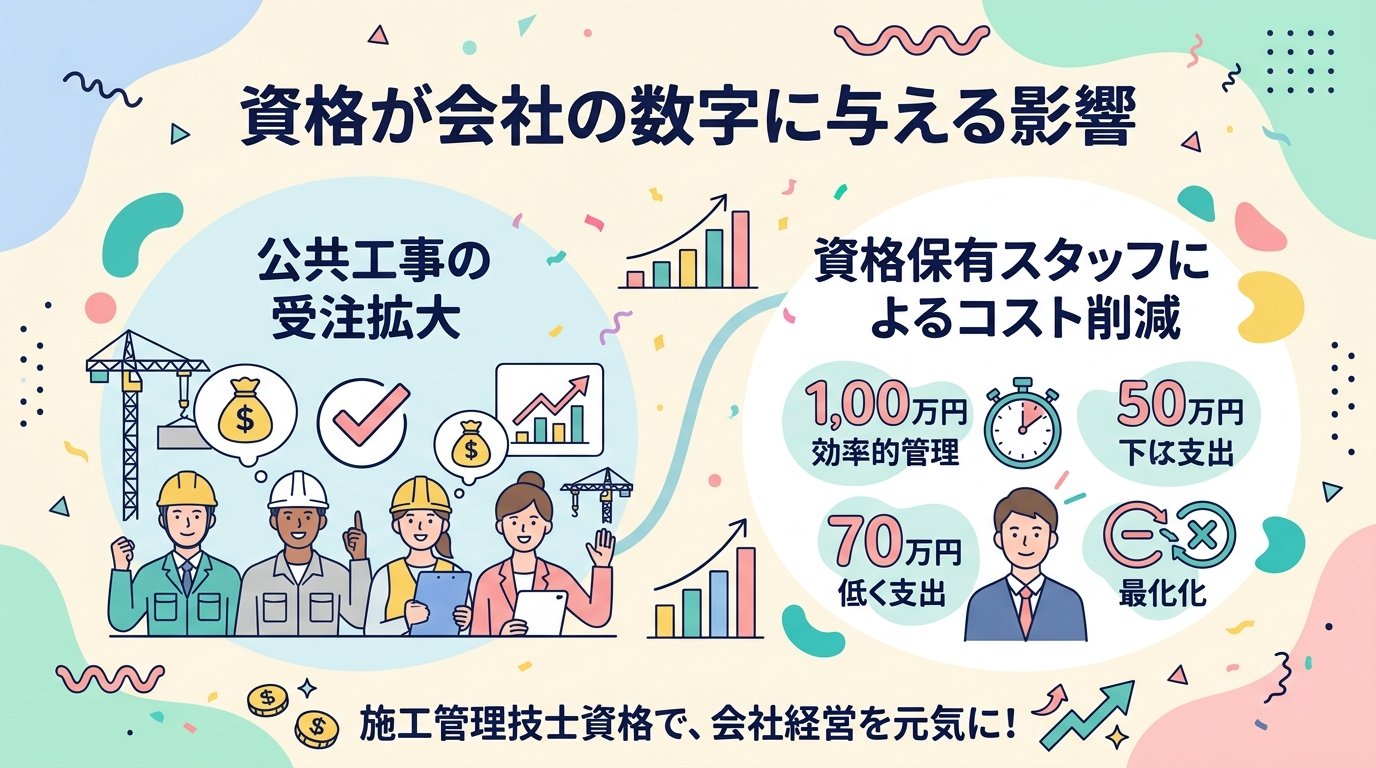 施工管理技士資格が会社の数字に与える影響