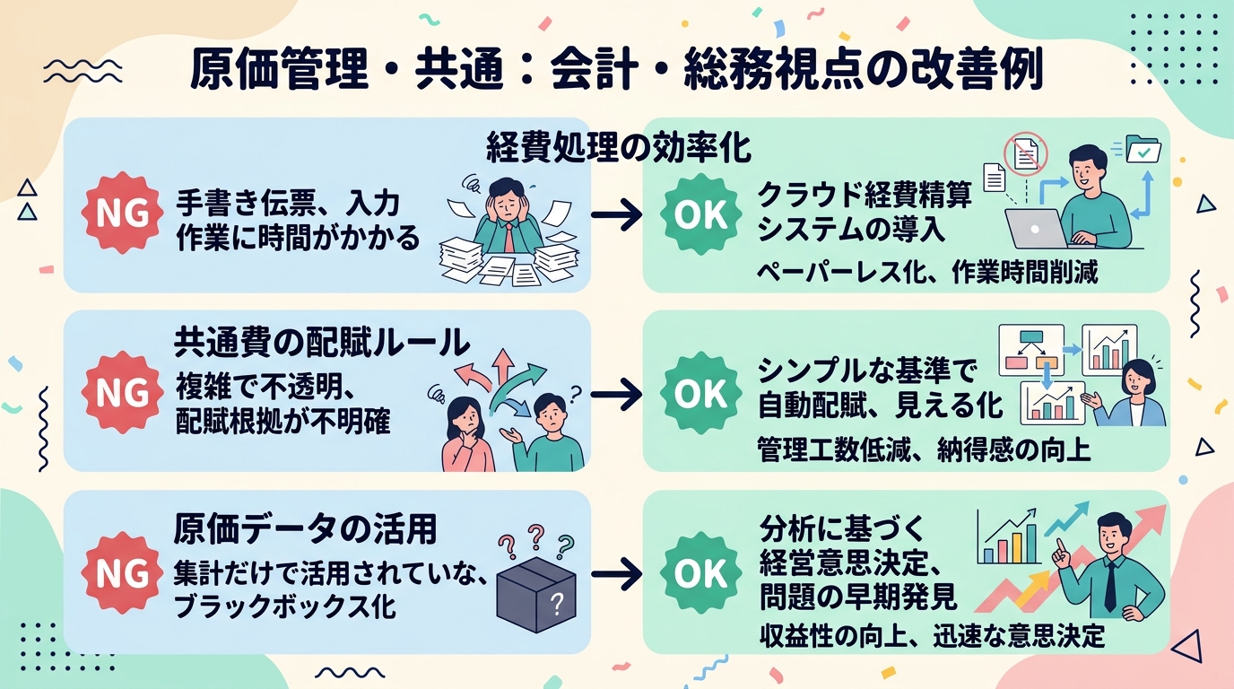 原価管理・共通の言い換え例