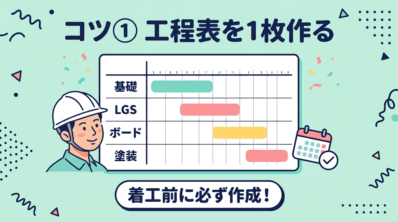 コツ①工程表を1枚作る