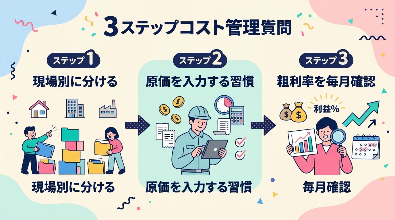 原価管理の3ステップ