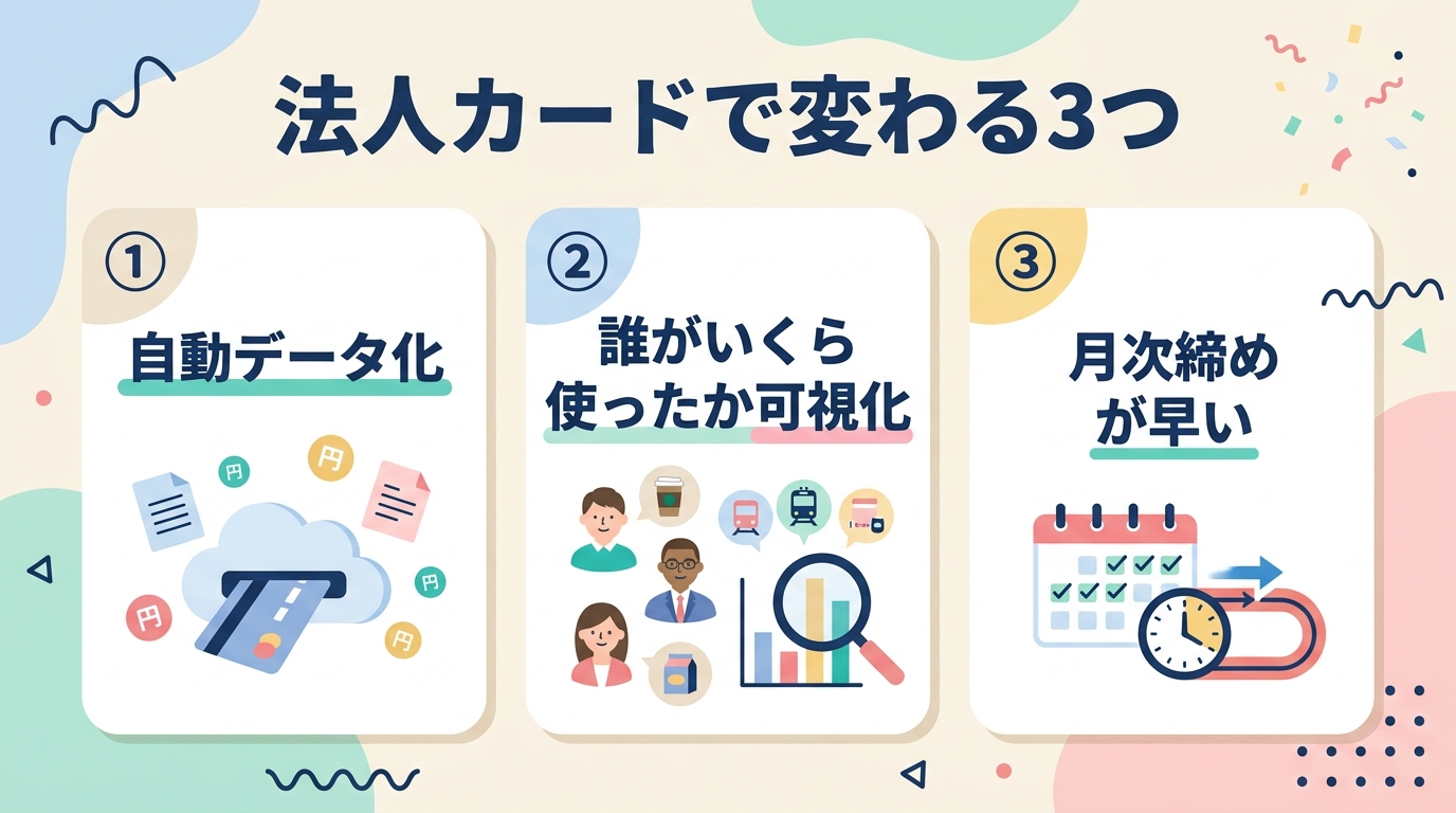 法人カードで変わる3つ