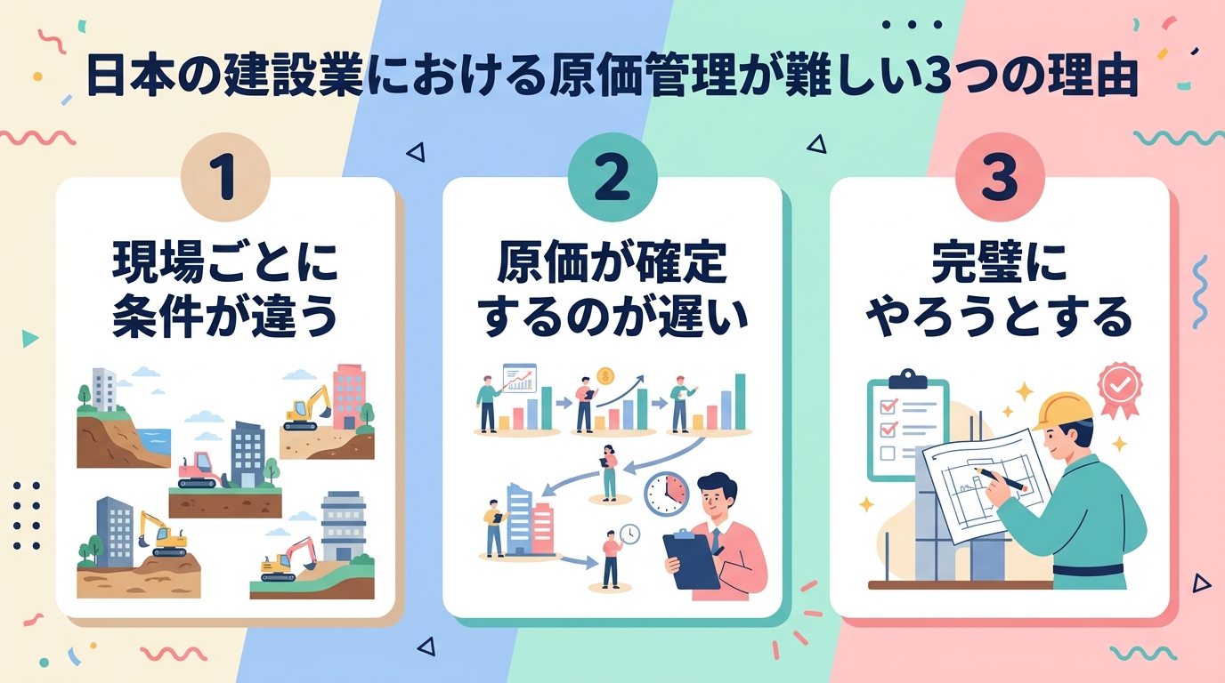 原価管理が難しい3つの理由