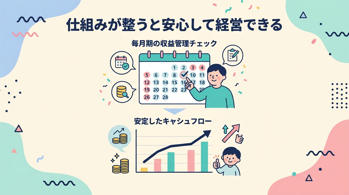 仕組みが整うと経営が安定する