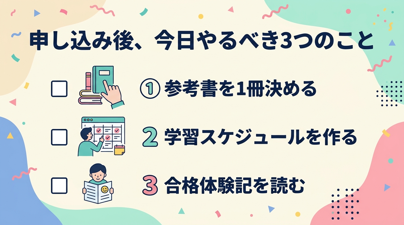 申し込み後に今日やるべき3つ