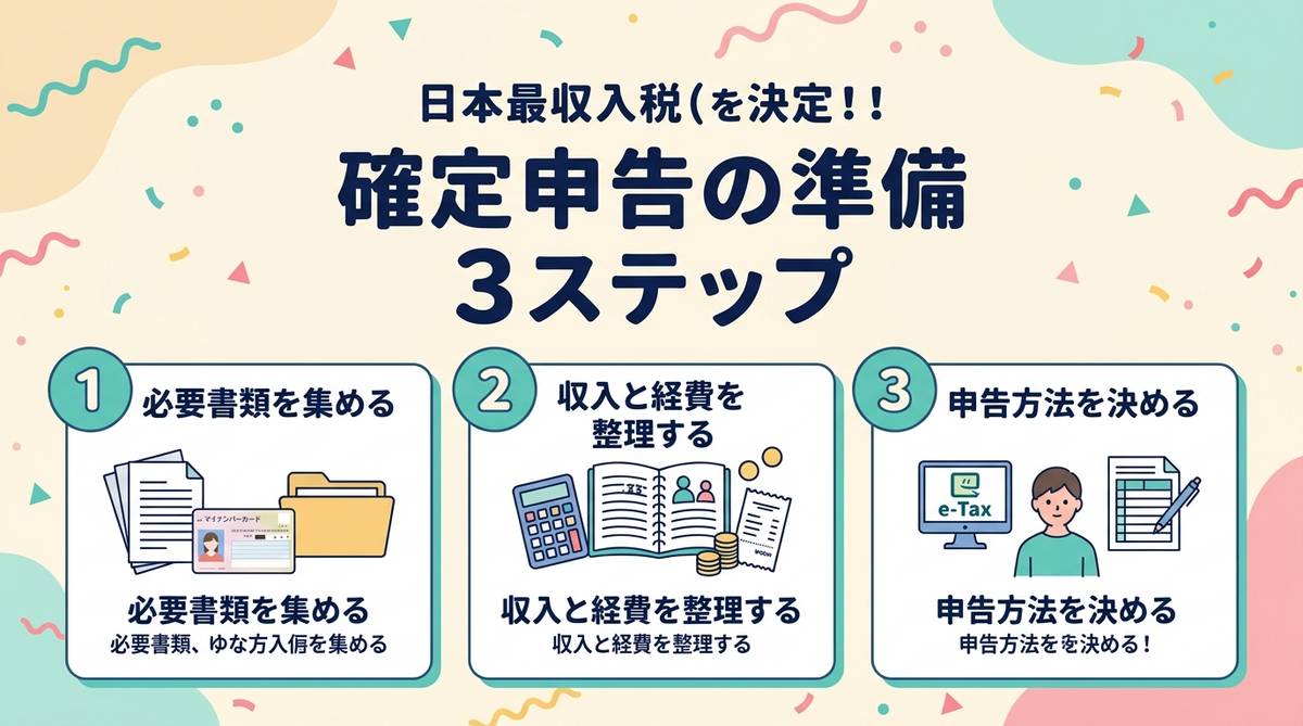 確定申告の3ステップ準備