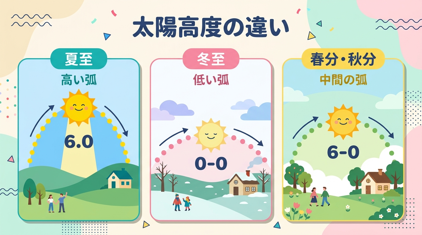 太陽高度の違い