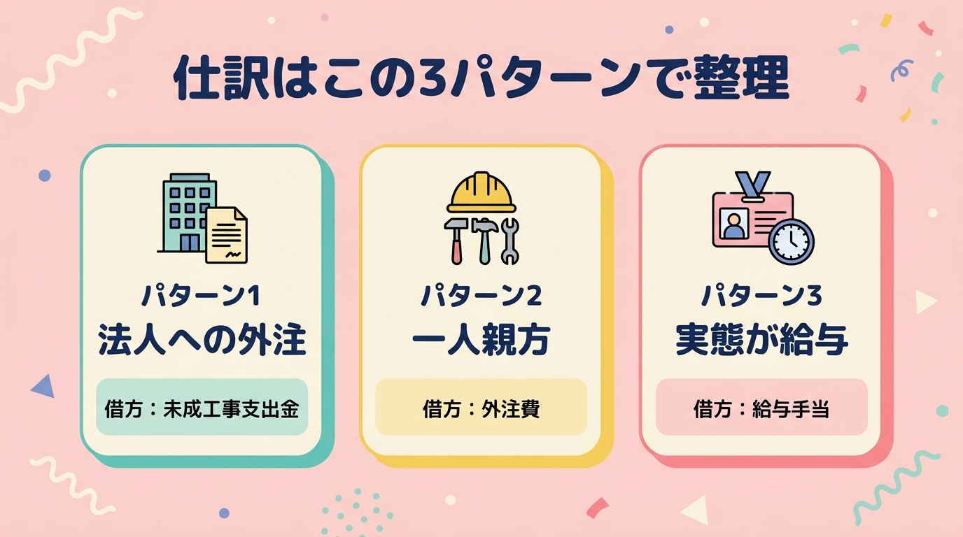 仕訳はこの3パターンで整理