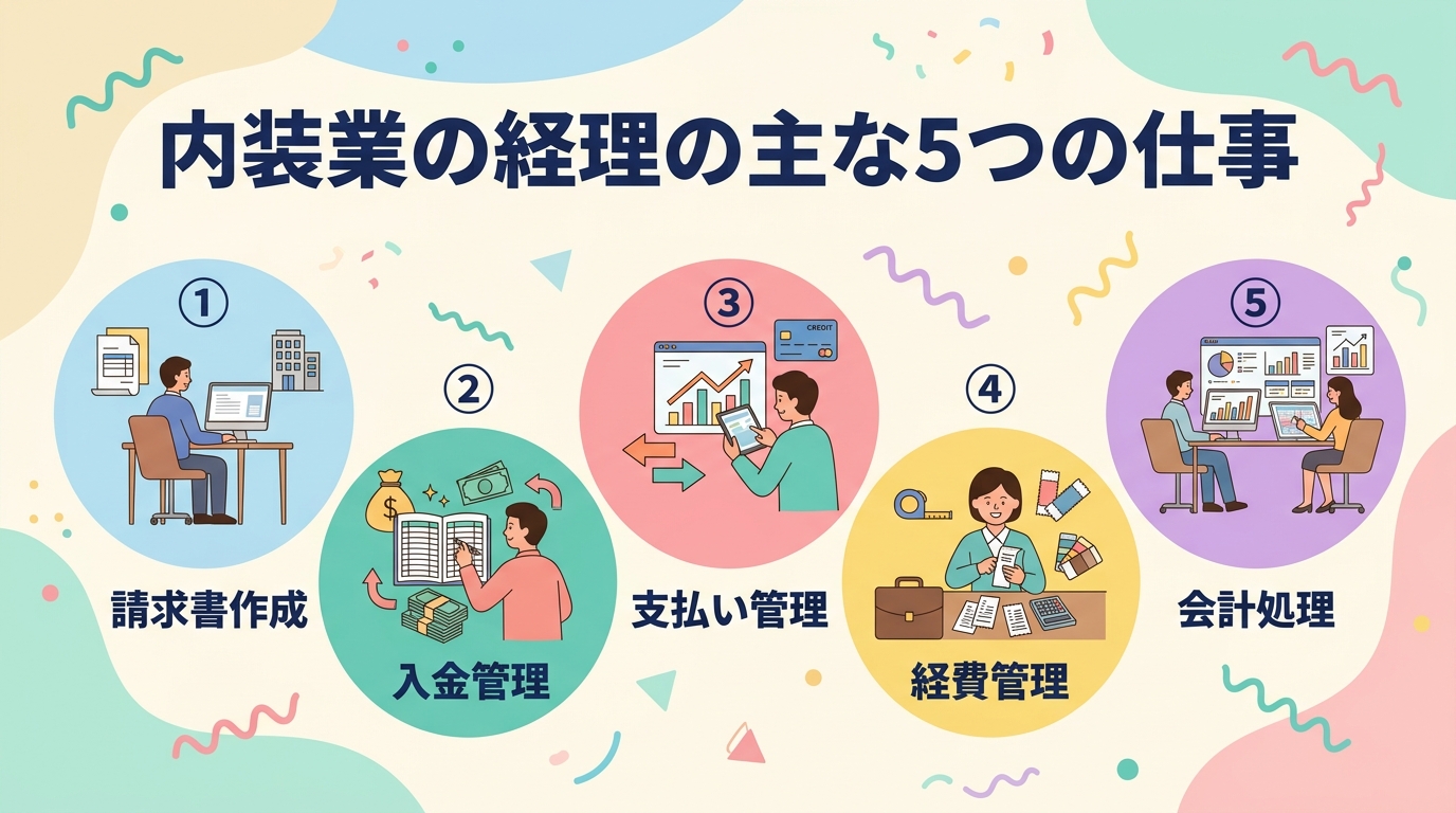 内装業経理の主な5つの仕事