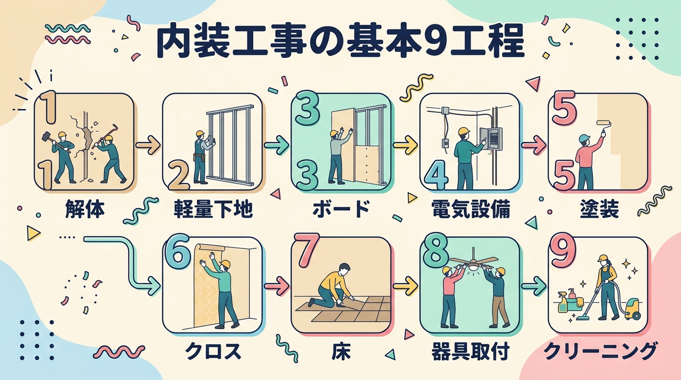 内装工事の基本9工程