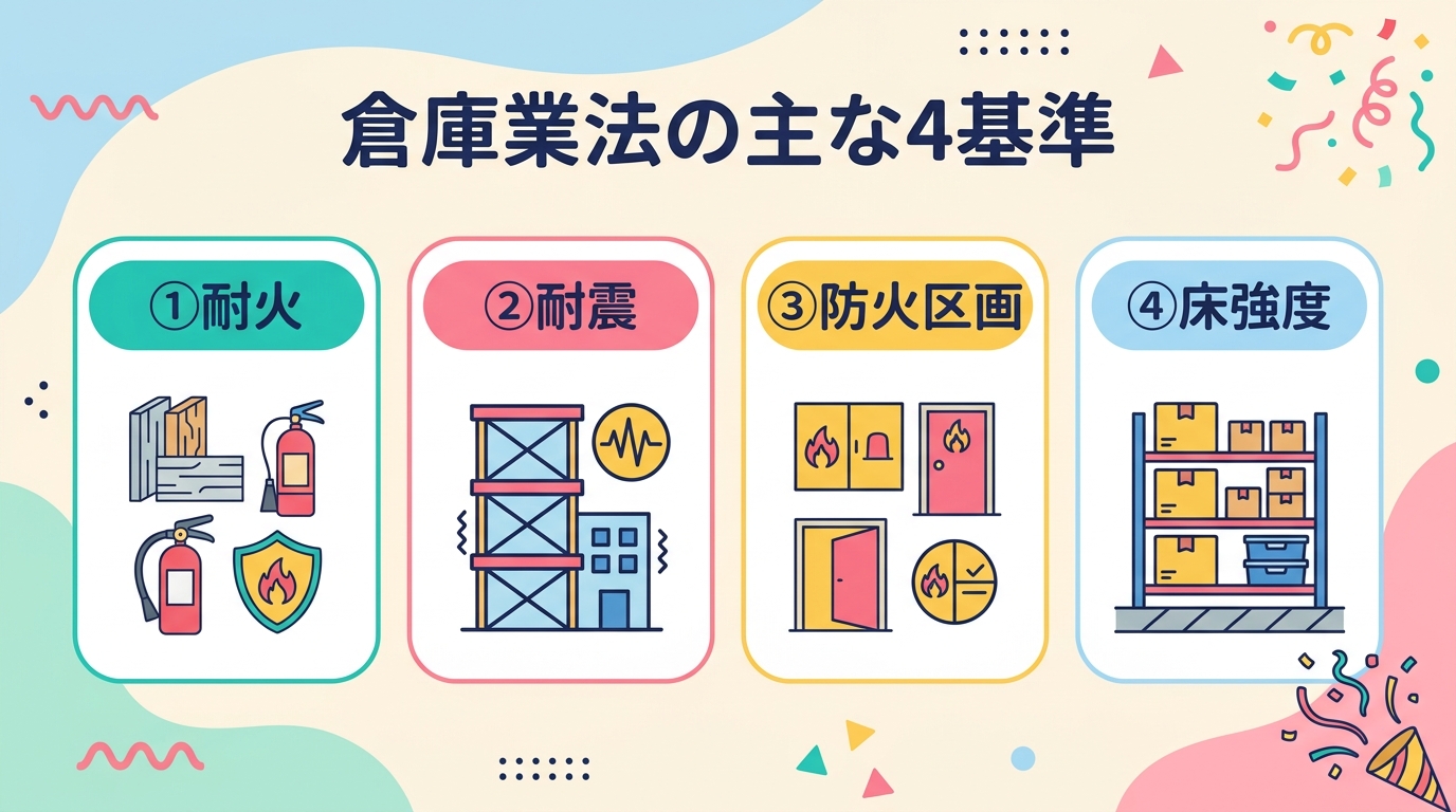 倉庫業法の主な4基準