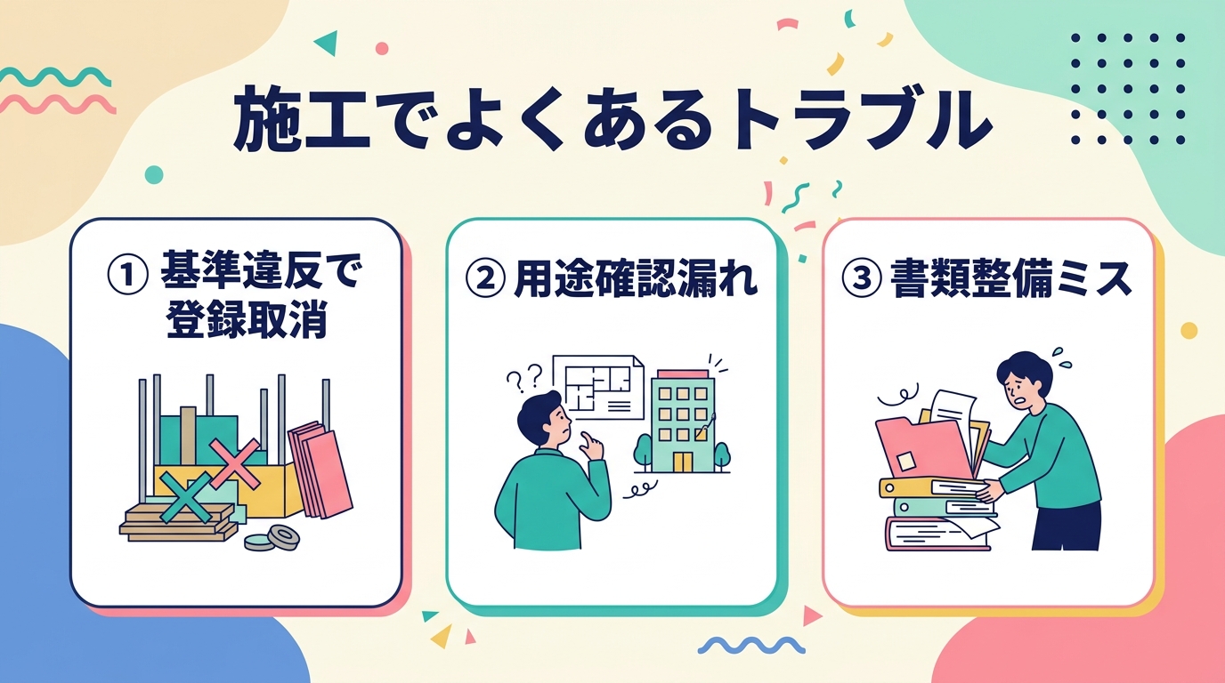 施工でよくあるトラブル