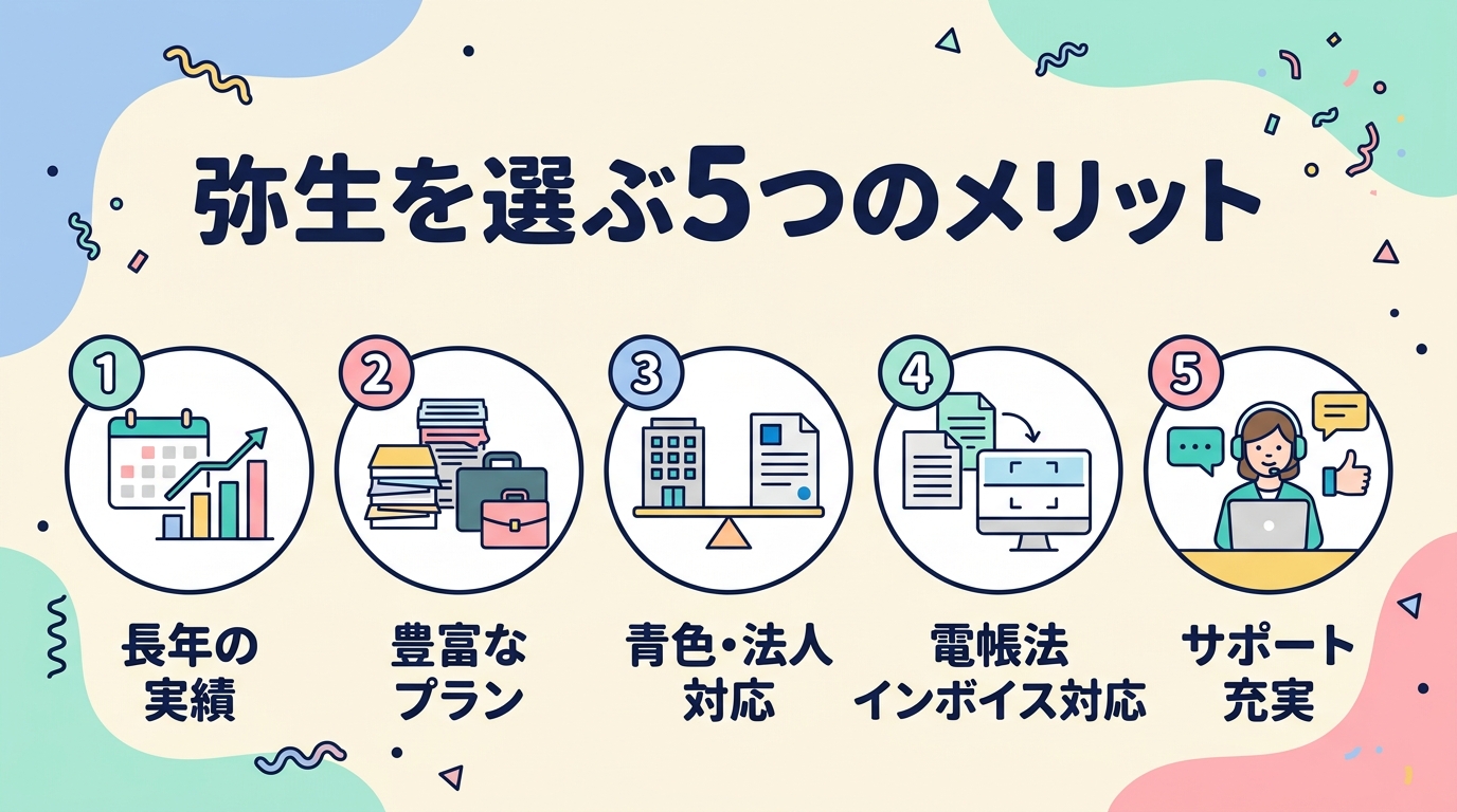 弥生を選ぶ5つのメリット