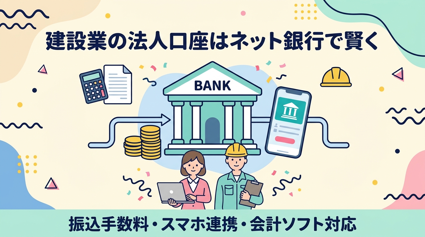 建設業の法人口座はネット銀行で賢く