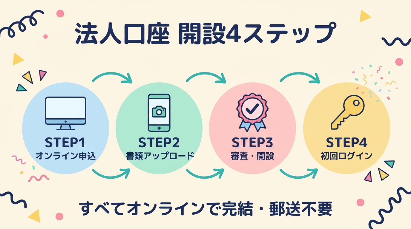 法人口座 開設4ステップ