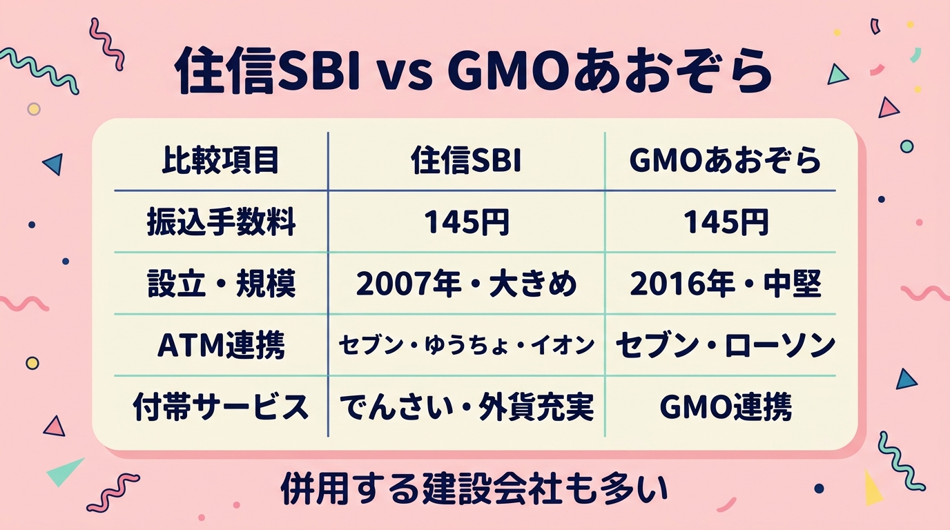 住信SBI vs GMOあおぞら