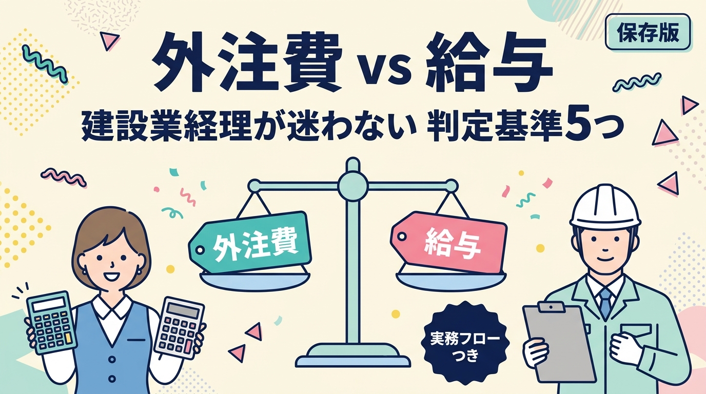外注費 vs 給与 建設業経理が迷わない判定基準