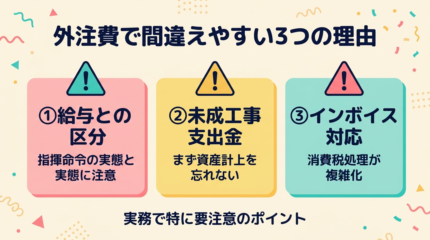 外注費で間違えやすい3つの理由