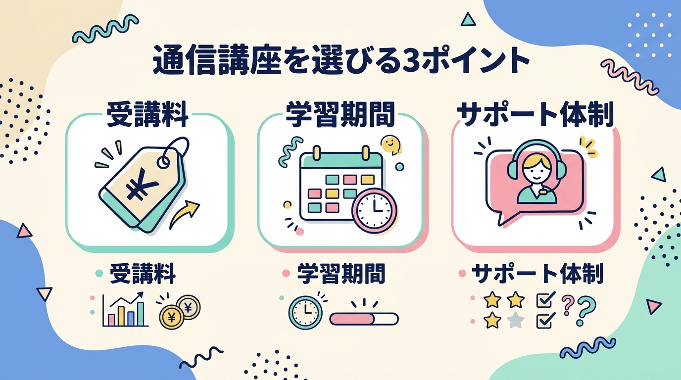 通信講座選びの3ポイント