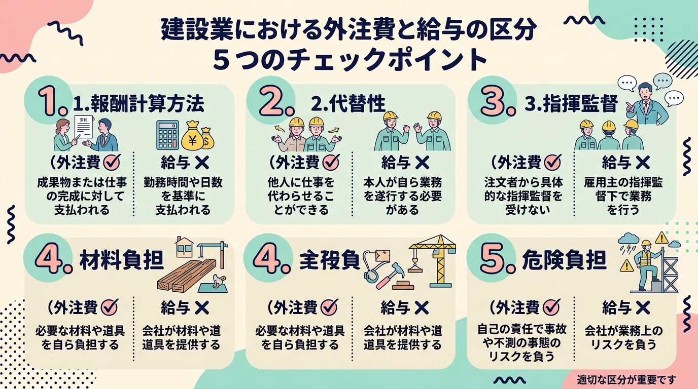 外注費と給与を区分する5つの判断基準チェックリスト