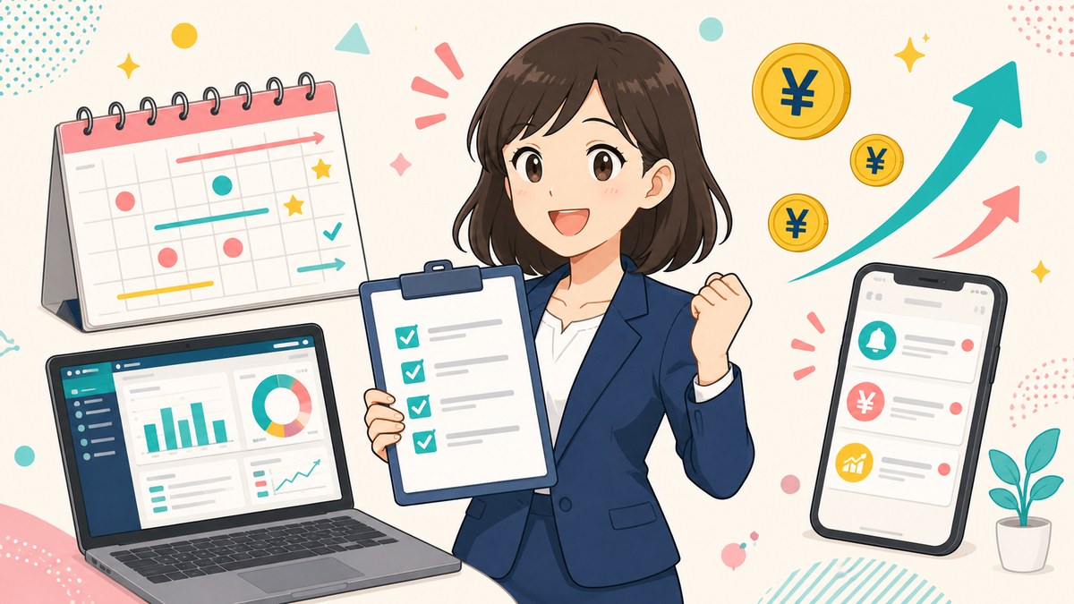 資金繰り改善アクションプランのイラスト
