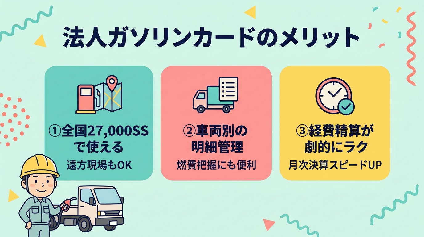 法人ガソリンカード3つのメリット