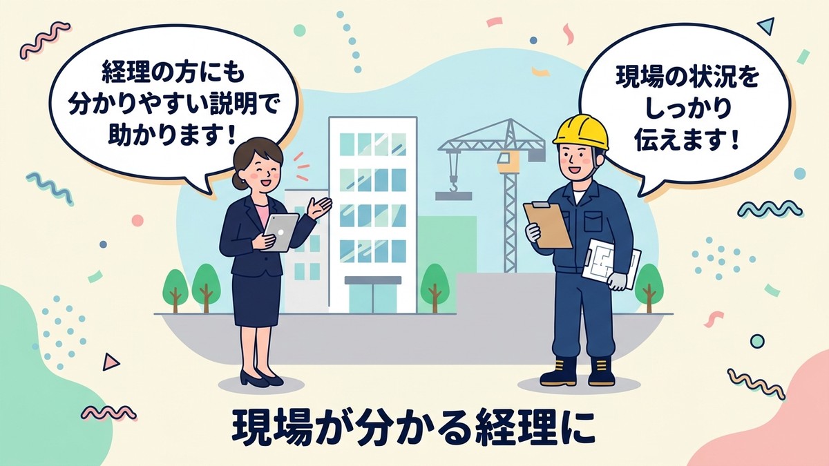 現場が分かる経理になり現場監督との会話が変わった
