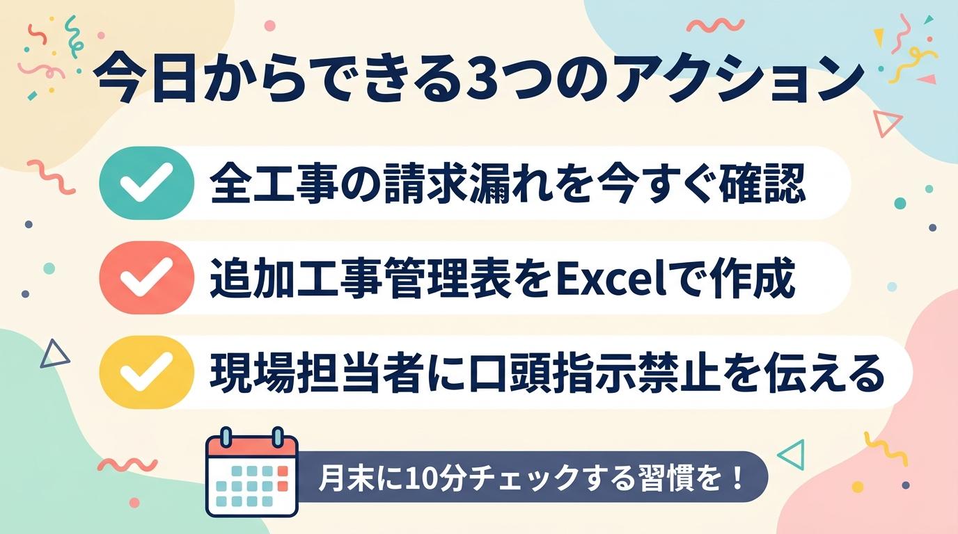 今日からできる3つのアクションの図解