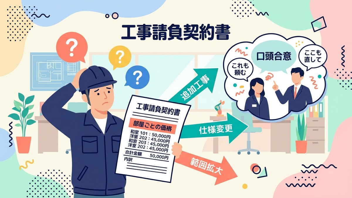 部屋単価という曖昧な契約の落とし穴と追加工事代金問題の3つの原因