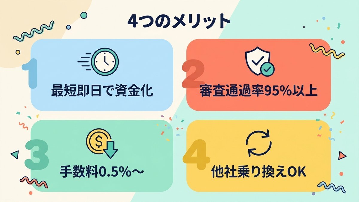 No.1ファクタリングの4つのメリット