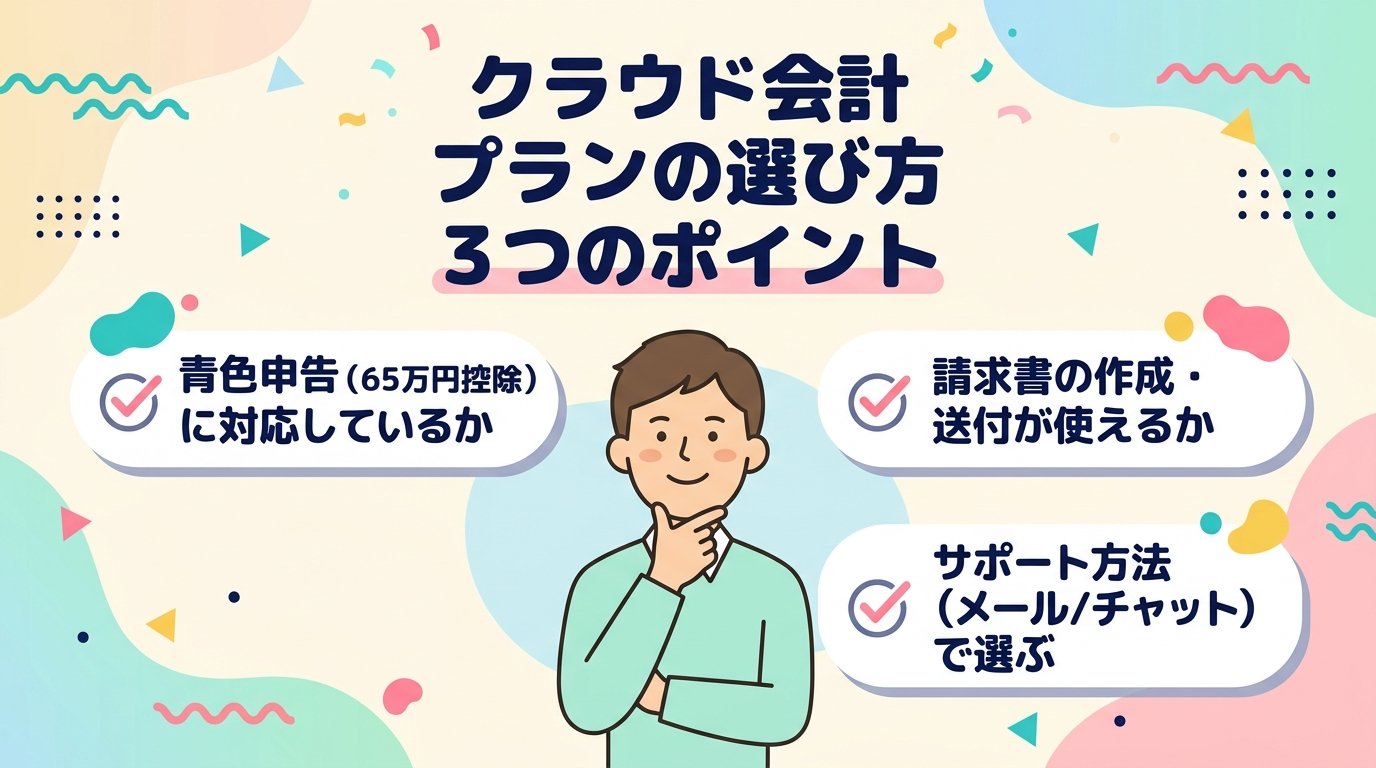 クラウド会計プランの選び方3つのポイント