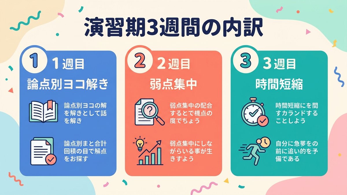 演習期3週間スケジュール