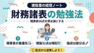 建設業経理士1級 財務諸表の勉強法 精算表36点を得点源にする