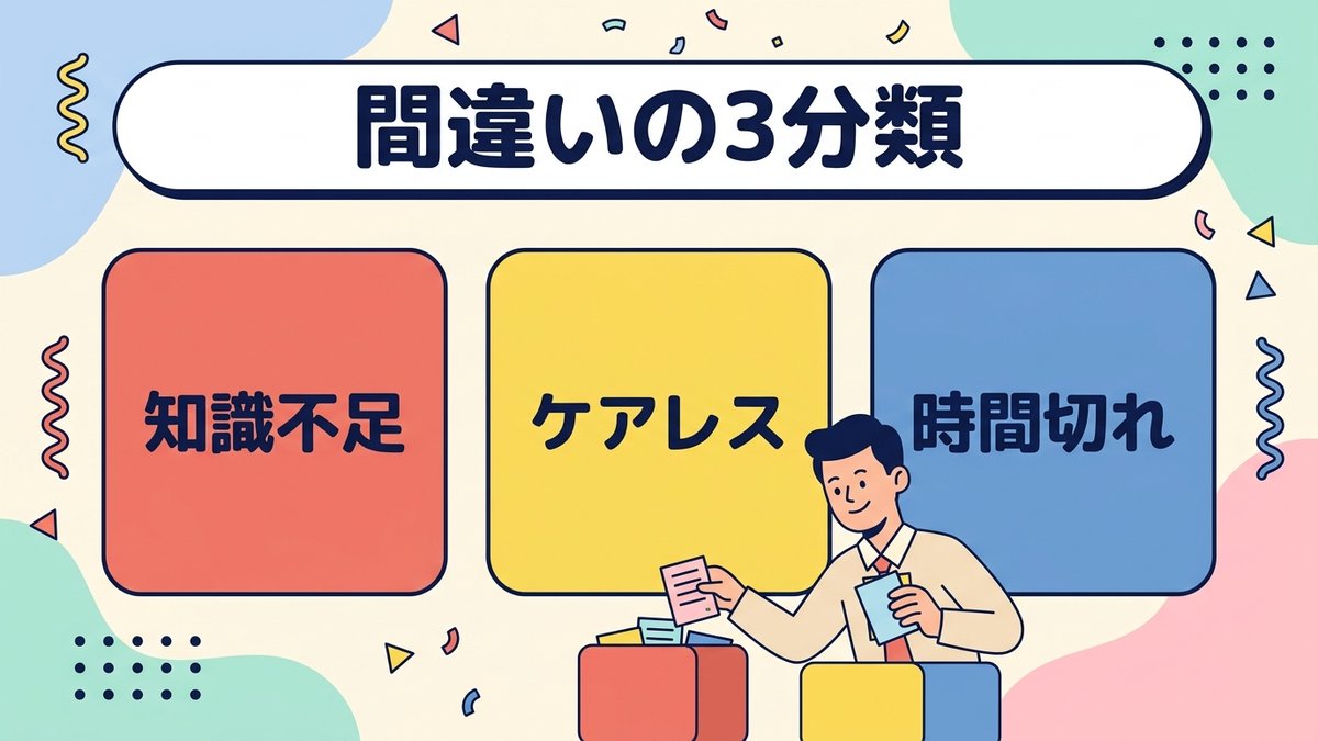 間違いの3分類 知識不足 ケアレス 時間切れ