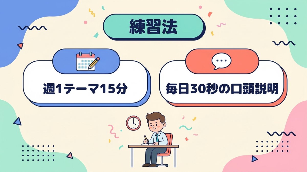 論述の練習法 週1テーマ15分 毎日30秒の口頭説明