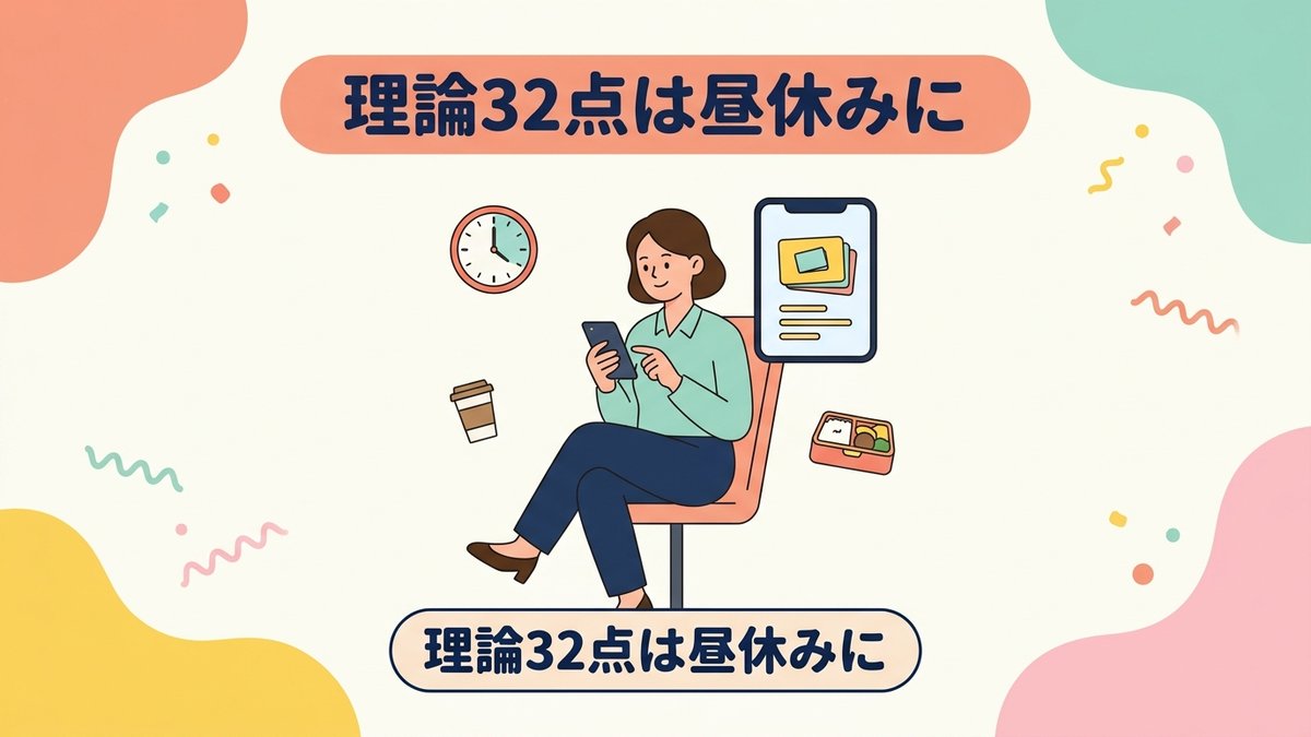 理論32点は昼休みにスマホで暗記カードを回す