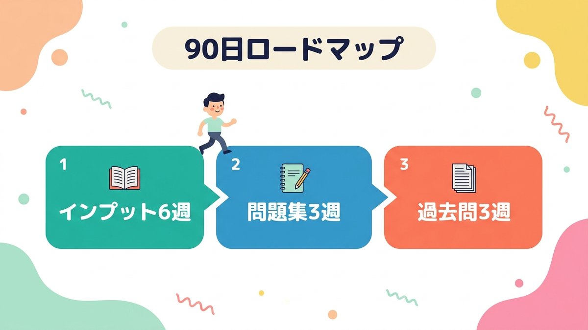 90日ロードマップ インプット6週・問題集3週・過去問3週