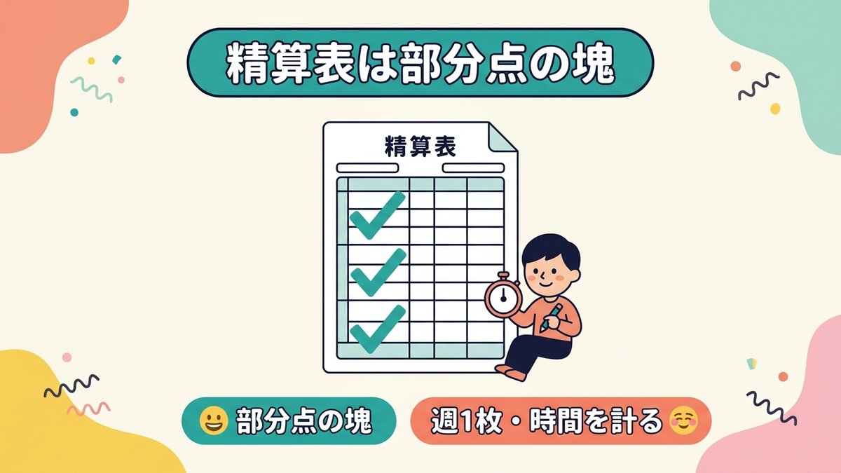 精算表は部分点の塊 週1枚時間を計って解く