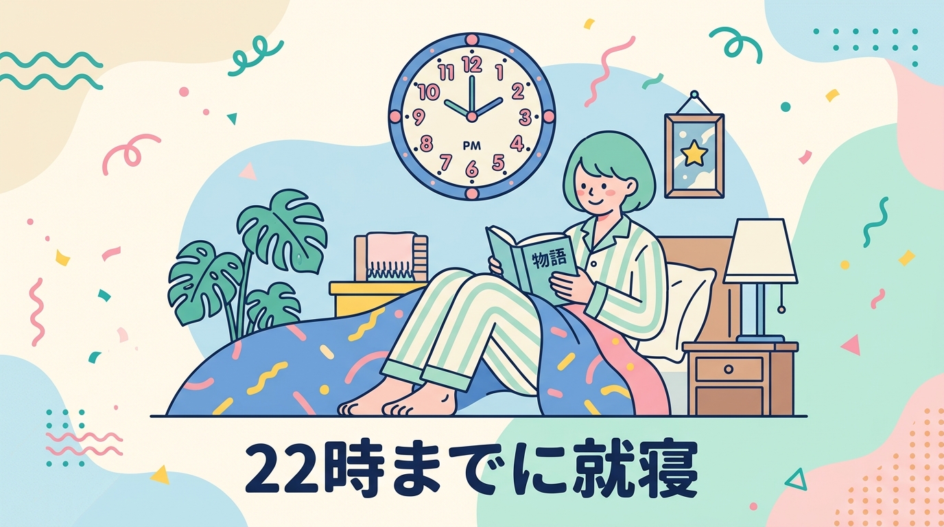 前日は22時までに就寝
